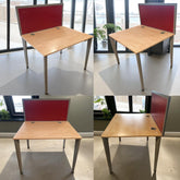 Lot 10 birouri Techo artar dimensiuni 100x80 cm, separator frontal, cadru metalic gri - second hand