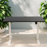 Birou electric SmartAdjust, inaltime reglabila, blat negru 160x80 cm, cadru alb, controler sus/jos, 1 motor, nou