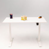 Birou reglabil electric SmartAdjust, inaltime reglabila, blat alb 120x60 cm, cadru alb, controler sus/jos, latime ajustabila, nou