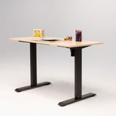 Birou reglabil electric IntelliDesk, blat crem 120x60 cm, cadru negru, 2 motoare, controler digital cu memorie, sistem anticoliziune, nou