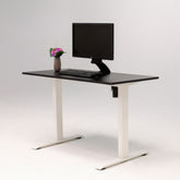 Birou reglabil electric IntelliDesk 2 motoare, blat negru 120x60 cm, cadru alb, controler digital cu memorie, sistem anticoliziune, nou