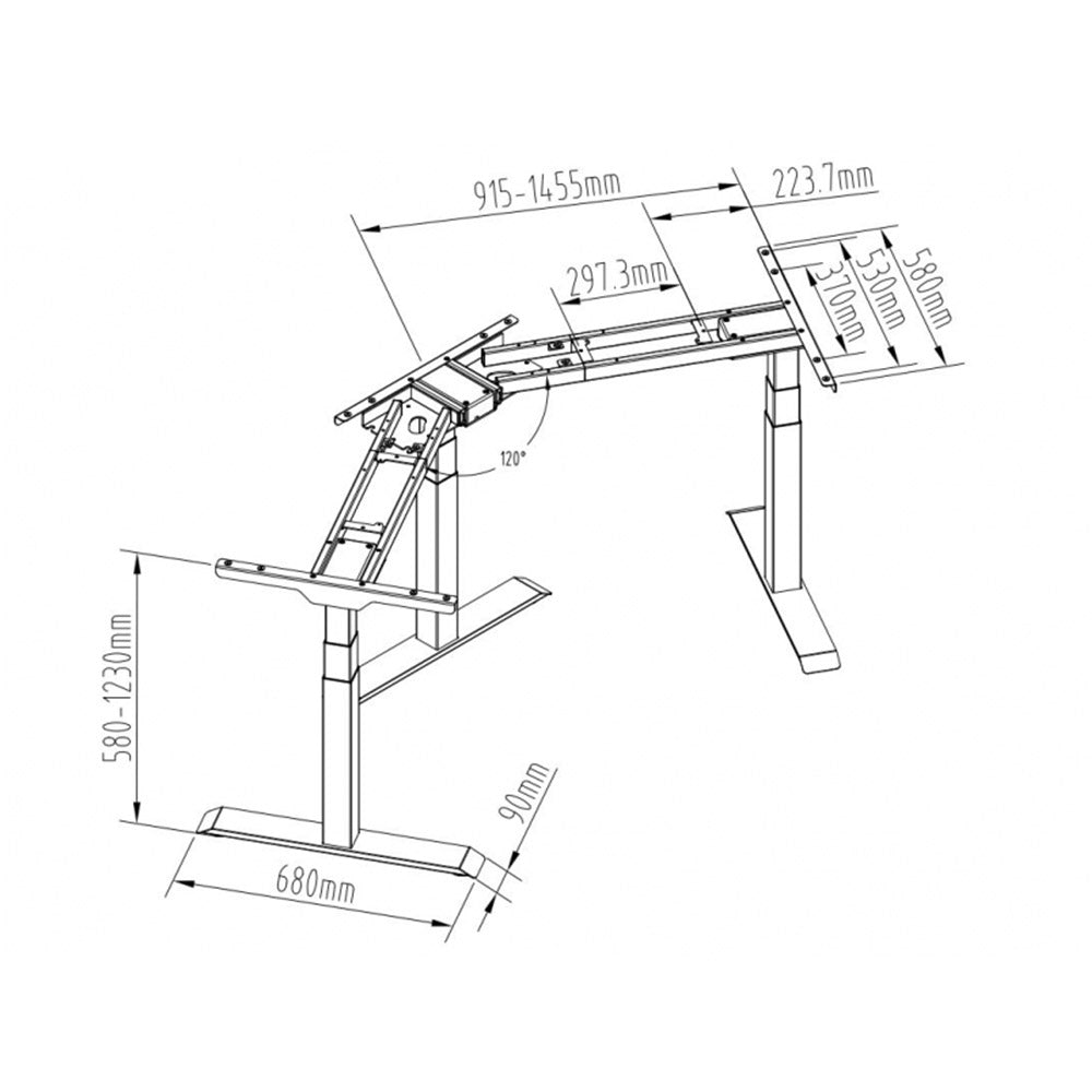 Cadru Triple-Motion birou electric, inaltime maxima 126cm, 3 motoare, 3 optiuni de montare, controler memorie cu afisaj digital, greutate suportata 150kg, nou