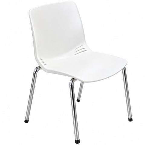 Scaun din Plastic Alb - Practic si Usor de Intretinut, pentru Birou, Cantina sau Evenimente