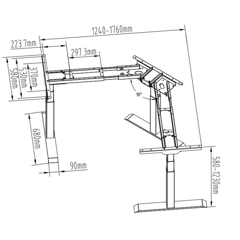 Cadru Triple-Motion birou electric, inaltime maxima 126cm, 3 motoare, 3 optiuni de montare, controler memorie cu afisaj digital, greutate suportata 150kg, nou