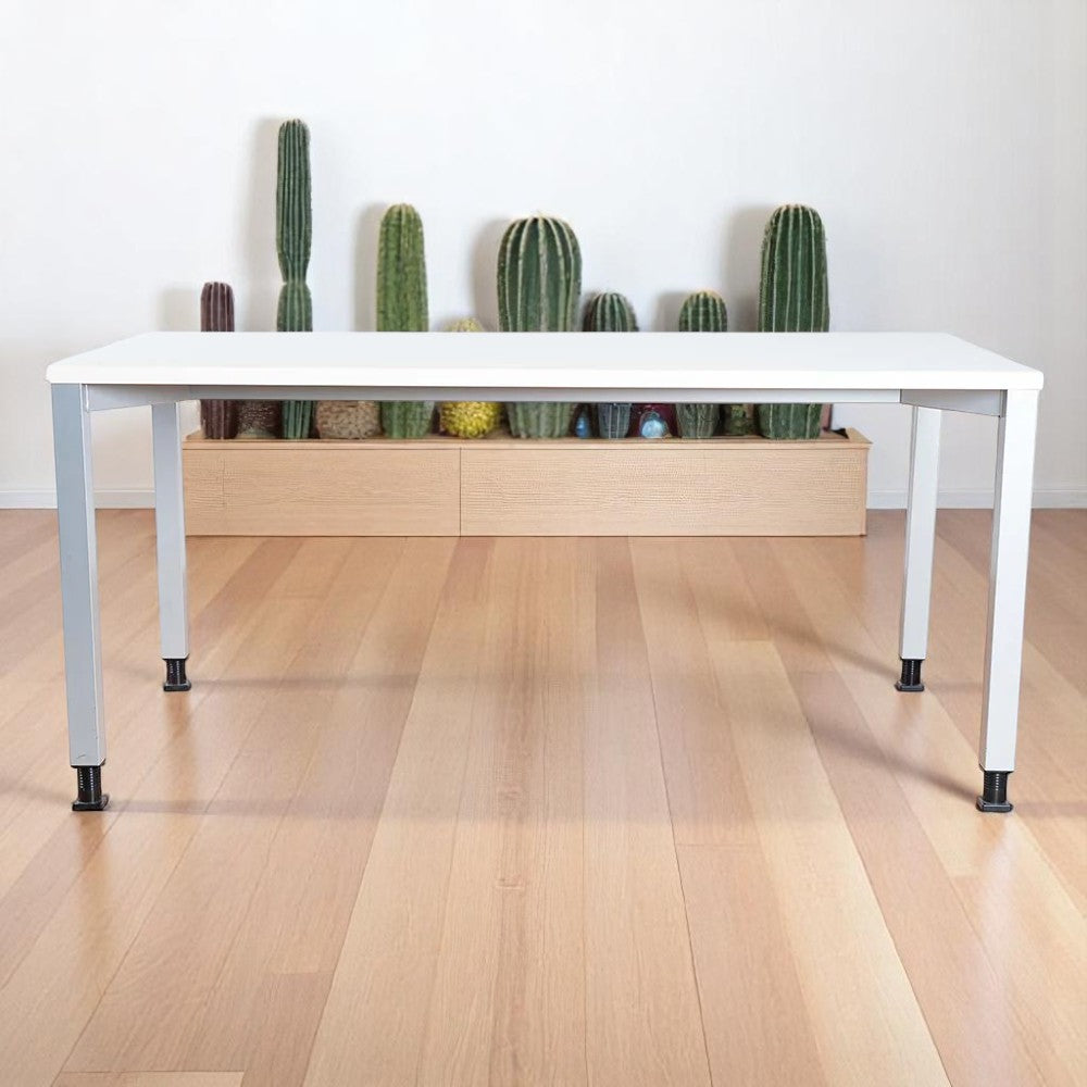 Lot 6 Mese de Birou Blaha Office Desk - Model Alb, 120x80 cm, Înălțime Ajustabilă - Second Hand