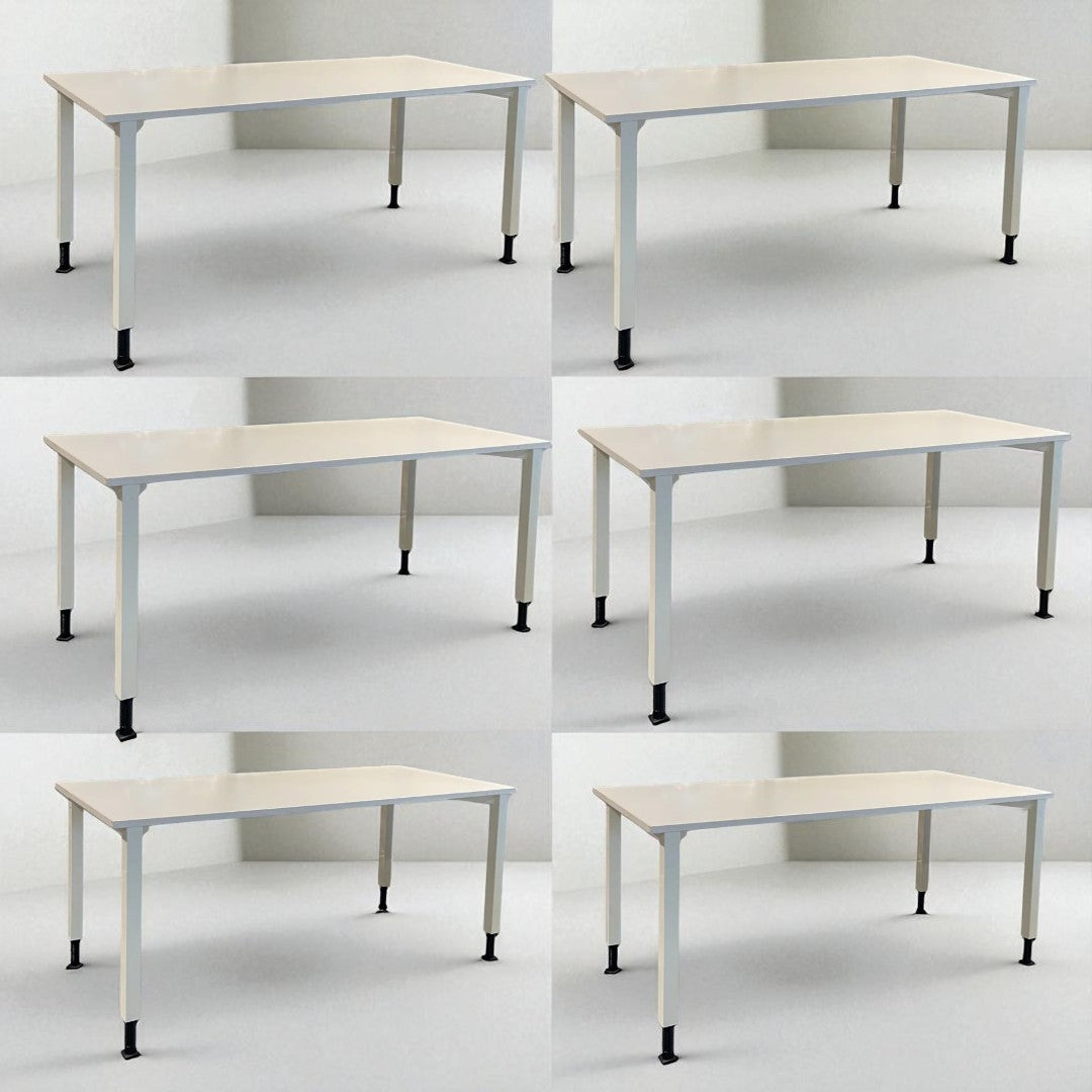 Lot 6 Mese de Birou Blaha Office Desk - Model Alb, 120x80 cm, Înălțime Ajustabilă - Second Hand