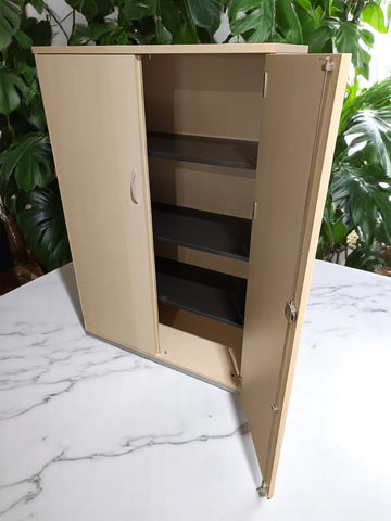 Dulap multifunctional cu 2 usi pentru documente plus garderoba gri/artar de 80x180 cm - second hand