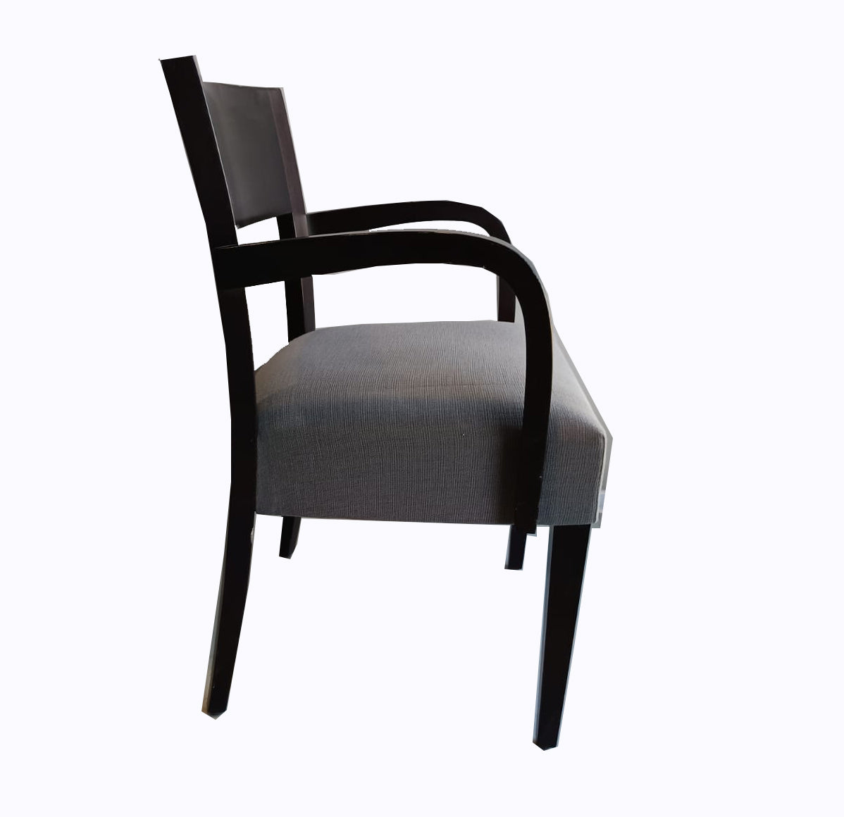 Scaun Prestige lemn maro, tapiserie gri - second hand