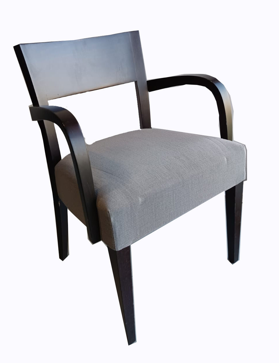 Scaun Prestige lemn maro, tapiserie gri - second hand