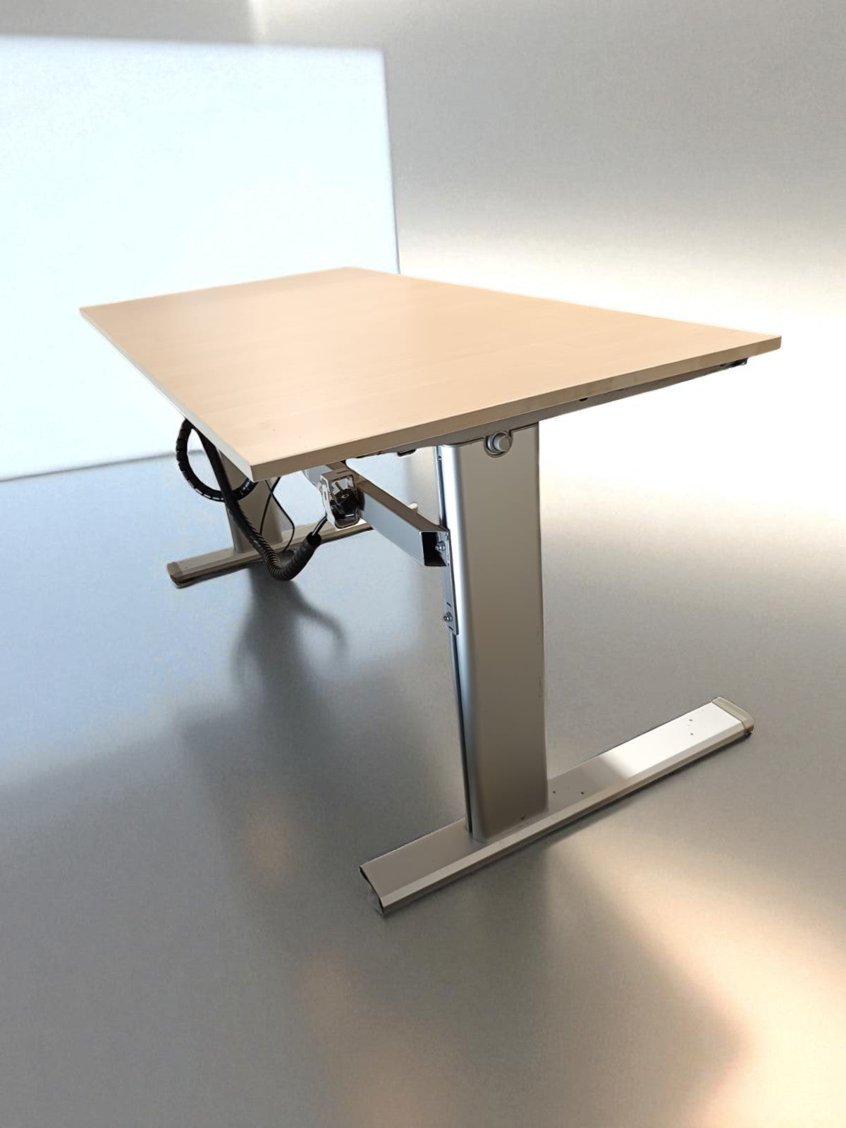 Birou electric Vielhauer - Blat NOU 120x60 cm cu finisaj Mesteacăn