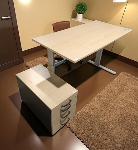 Set Office ARȚAR - Birou electric Vielhauer 160x80 cm PLUS Rollbox 4 sertare, 48 cm x 41 cm x 80 – second hand