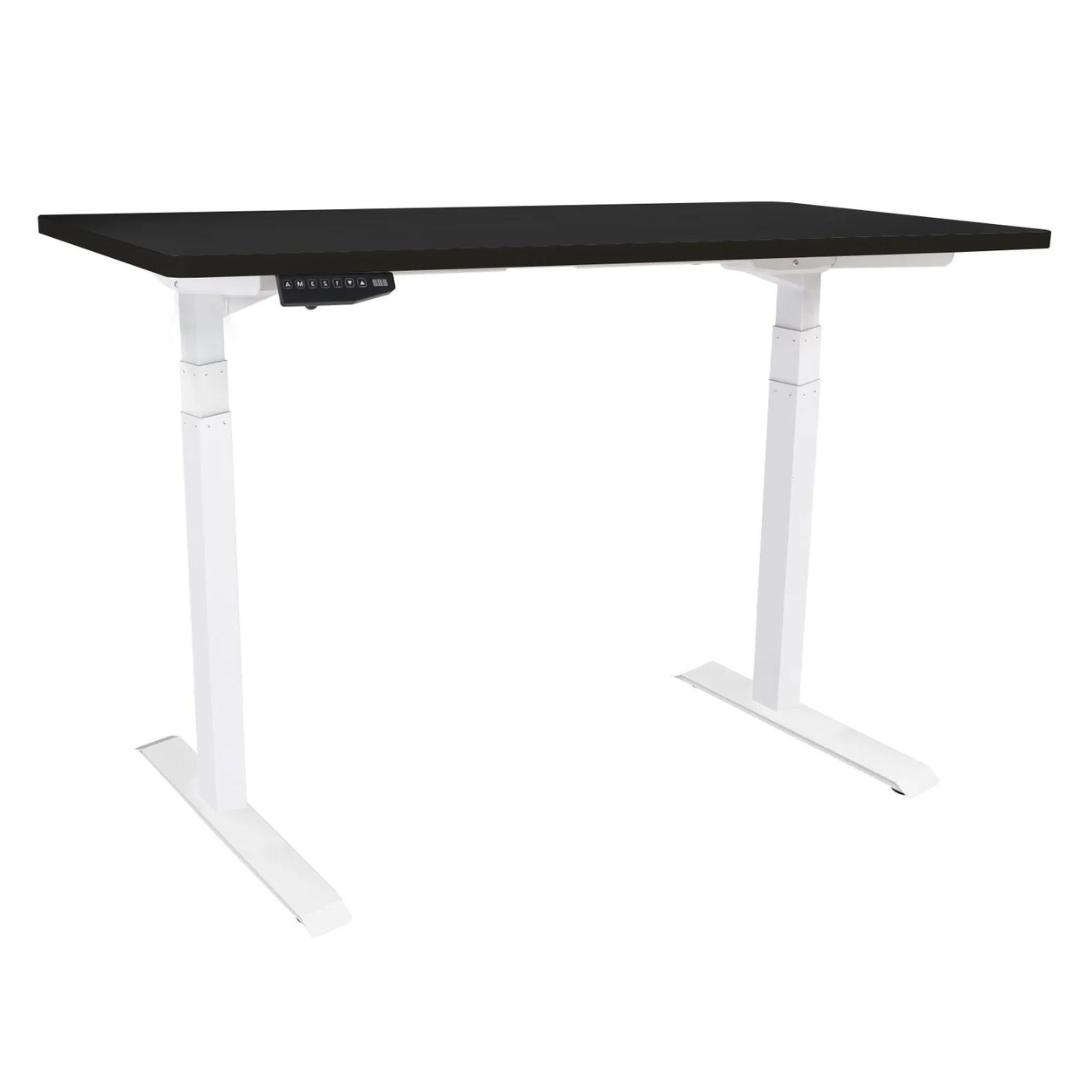 Birou reglaj electric IntelliDesk, blat alb 160x80 cm, cadru alb,2 motoare, controler digital cu memorie, sistem anticoliziune,   nou