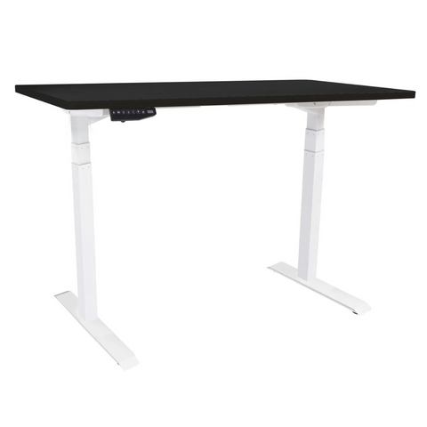 Birou reglabil electric SmartAdjust, inaltime reglabila, blat stejar 120x60 cm, cadru negru, controler sus/jos, 1 motor, nou