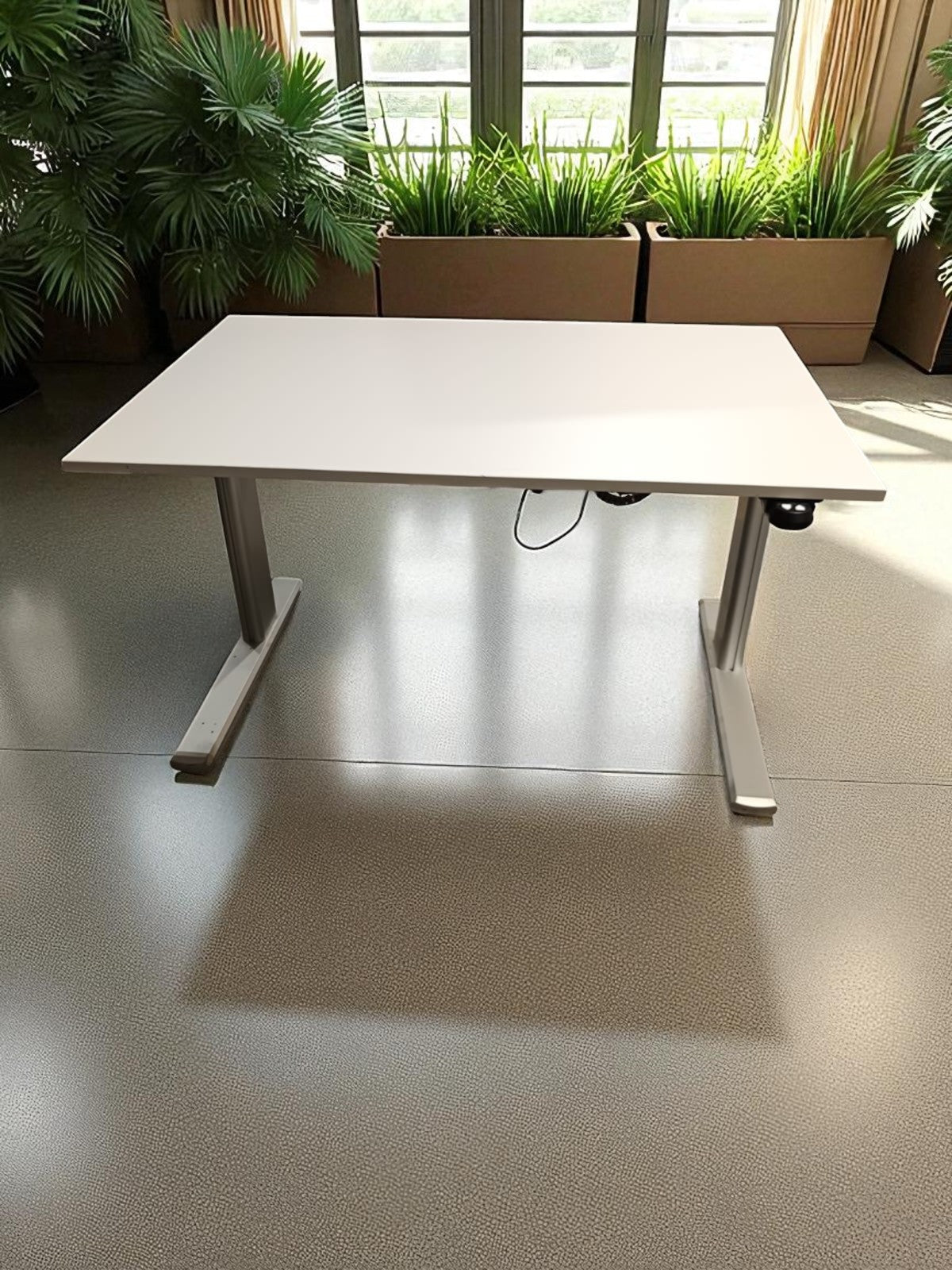 Birou electric Vielhauer - Blat Blaha 120x80 cm ALB