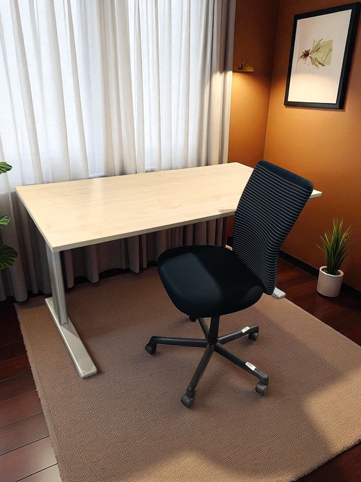 Set Birou electric Vielhauer 160x80 cm și scaun ergonomic fără cotiere marca Vitra – second hand