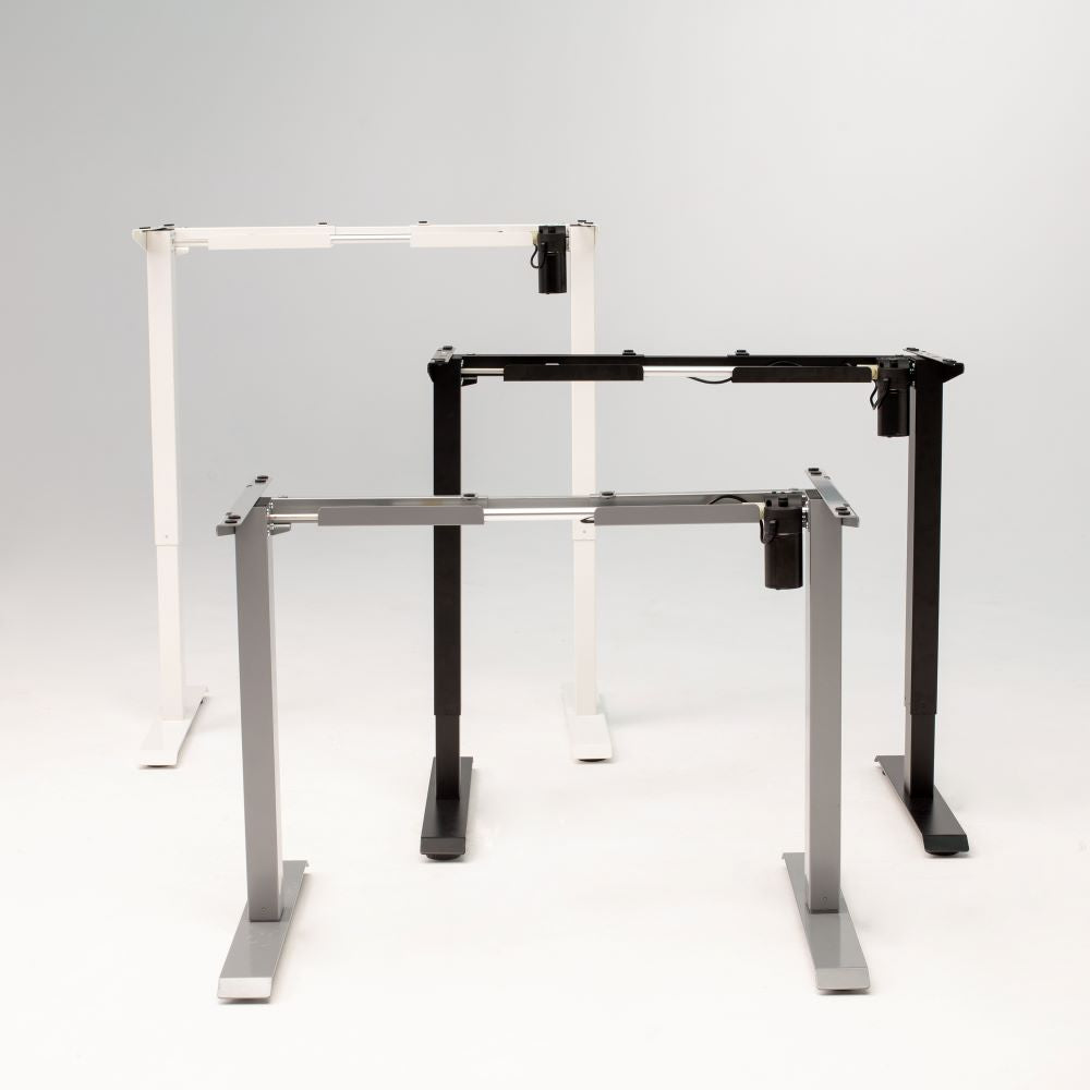 Birou reglabil electric SmartAdjust, inaltime reglabila, blat crem 140x70 cm, cadru alb, controler sus/jos, 1 motor, nou