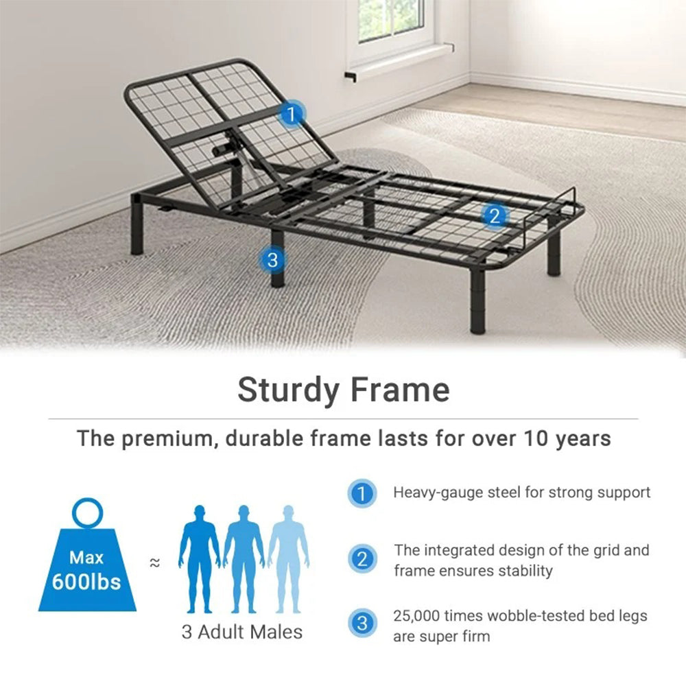 Cadru de pat electric, dimensiuni 200x90x29 cm, ajustabil pe inaltime, opțiune Flat si 0 gravity, NOU