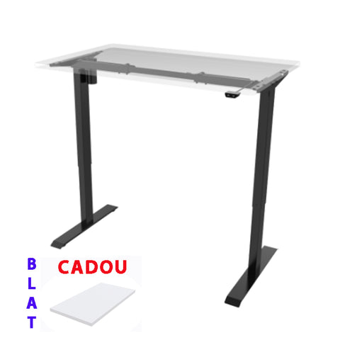 Cadru de birou electric 1 motor, negru, nou SmartAdjust +Blat alb 120x80cm SecondHand CADOU