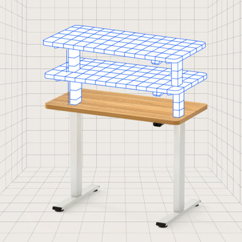 Birou reglabil electric SmartAdjust, inaltime reglabila, blat crem 120x60 cm, cadru alb, controler sus/jos, 1 motor,  nou