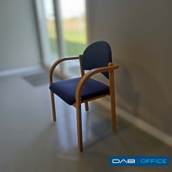 Set 10 scaune conferinta albastre, cadru lemn -second hand